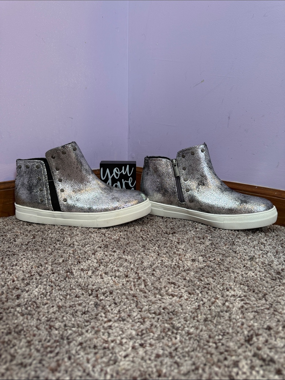 Metallic booties